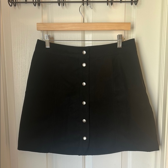 H&M Dresses & Skirts - Black Button-Up Skirt H&M Vegan Suede Size US 8